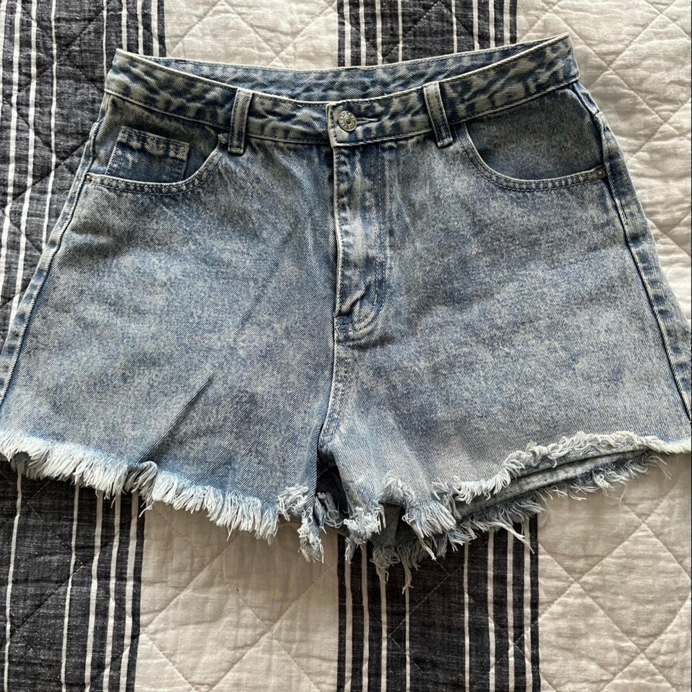 SHEIN distressed denim shorts